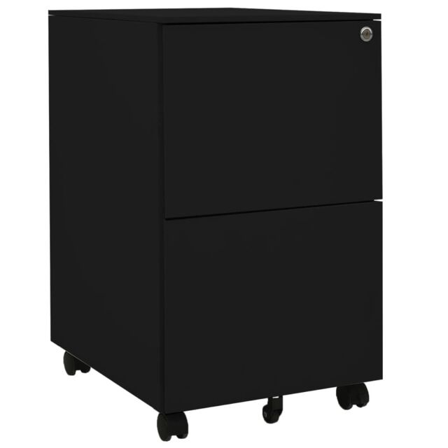 Berkfield Home Mobile File Cabinet Black 39x45x67 cm Steel - Size: 39 x 45 x 67 cm - image 1