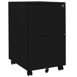 Berkfield Home Mobile File Cabinet Black 39x45x67 cm Steel - Size: 39 x 45 x 67 cm - thumbnail 1