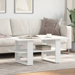 Berkfield Home Coffee Table White 102x55x42 cm Engineered Wood - Size: 102 x 55 x 42 cm - thumbnail 2