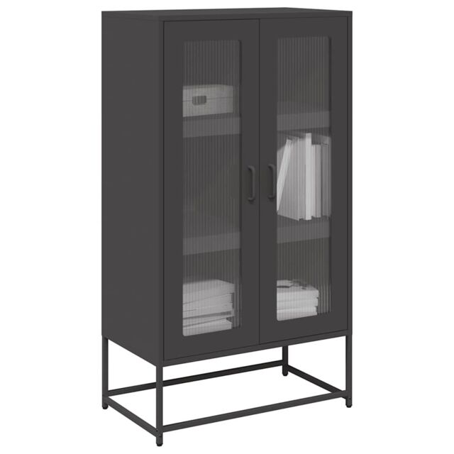 Berkfield Home Highboard Black 68x39x123 cm Steel - Size: 68 x 39 x 123 cm - image 1