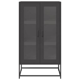 Berkfield Home Highboard Black 68x39x123 cm Steel - Size: 68 x 39 x 123 cm - thumbnail 5