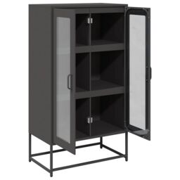 Berkfield Home Highboard Black 68x39x123 cm Steel - Size: 68 x 39 x 123 cm - thumbnail 6