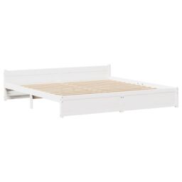 Berkfield Home Bed Frame without Mattress White 180x200 cm Super King Solid Wood Pine - thumbnail 5