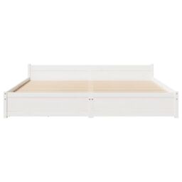 Berkfield Home Bed Frame without Mattress White 180x200 cm Super King Solid Wood Pine - thumbnail 4
