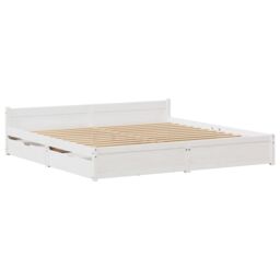 Berkfield Home Bed Frame without Mattress White 180x200 cm Super King Solid Wood Pine - thumbnail 3