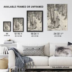 Artery8 Luc Olivier Merson Joan of Arc Hearing the Voices Framed Art Print in Grey - Size: A4 - thumbnail 3