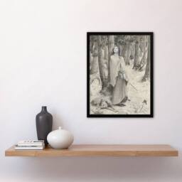 Artery8 Luc Olivier Merson Joan of Arc Hearing the Voices Framed Art Print in Grey - Size: A4 - thumbnail 4