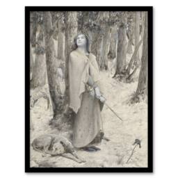 Artery8 Luc Olivier Merson Joan of Arc Hearing the Voices Framed Art Print in Grey - Size: A4 - thumbnail 1