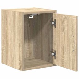 Berkfield Home Garage Wall Cabinets 2 pcs Sonoma Oak Engineered Wood in Brown - thumbnail 5