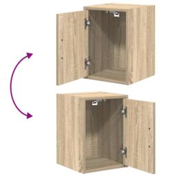 Berkfield Home Garage Wall Cabinets 2 pcs Sonoma Oak Engineered Wood in Brown - thumbnail 9