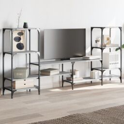 Berkfield Home TV Cabinet Grey Sonoma 206.5x28.5x95 cm Engineered Wood - thumbnail 3