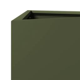 Berkfield Home Durable Garden Planter Olive Green Triangular 50x43x75 cm Steel - Size: 50 x 43 x 75 cm - thumbnail 7