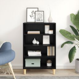 Berkfield Home Sideboard with Shelf Black oak 57 x 35 x 90 cm Engineered wood - thumbnail 4