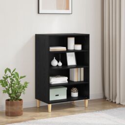 Berkfield Home Sideboard with Shelf Black oak 57 x 35 x 90 cm Engineered wood - thumbnail 1
