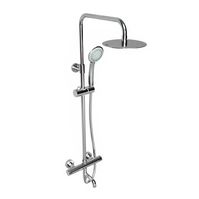 Clifton Chrome Shower with Overhead Drencher, Sliding Handset & Bath Spout in Silver