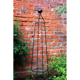Poppyforge Cleo 6Ft Obelisk Bare Metal/Ready to Rust, Steel, L32 x W32 x H182.9cm in Black