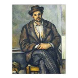 "Artery8 Seated Peasant Portrait Painting Cezanne Wall Art Poster Print - Size: W18"" x H24""" - thumbnail 1