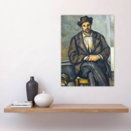 "Artery8 Seated Peasant Portrait Painting Cezanne Wall Art Poster Print - Size: W18"" x H24""" - thumbnail 4