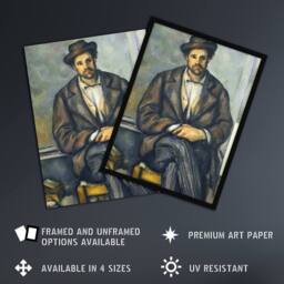 "Artery8 Seated Peasant Portrait Painting Cezanne Wall Art Poster Print - Size: W18"" x H24""" - thumbnail 2