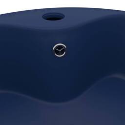 Berkfield Home Luxury Wash Basin with Overflow Matt Dark Blue 36x13 cm Ceramic - thumbnail 5