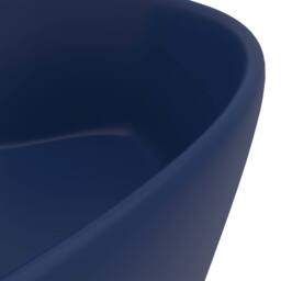Berkfield Home Luxury Wash Basin with Overflow Matt Dark Blue 36x13 cm Ceramic - thumbnail 6