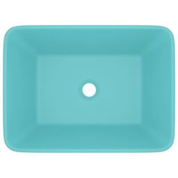 Berkfield Home Luxury Wash Basin Matt Light Green 41x30x12 cm Ceramic - Size: 41 x 30 x 12 cm - thumbnail 3