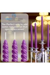Deco Express Dinner Candles Pack of 3 Twisted Non Drip Spiral 6 hours Non Scented in Purple - Size: 3 Pack - thumbnail 5