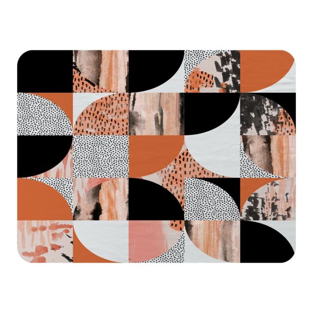 Benjamin Tate Design Geometric Circles In Autumn Colours Blanket in Natural - Size: 120 cm x 150 cm - image 1