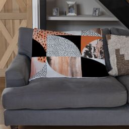 Benjamin Tate Design Geometric Circles In Autumn Colours Blanket in Natural - Size: 120 cm x 150 cm - thumbnail 2