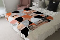 Benjamin Tate Design Geometric Circles In Autumn Colours Blanket in Natural - Size: 120 cm x 150 cm - thumbnail 3