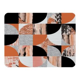 Benjamin Tate Design Geometric Circles In Autumn Colours Blanket in Natural - Size: 120 cm x 150 cm - thumbnail 1