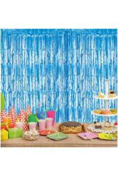Netagon Metallic Tinsel Curtain 2M x 1M Blue - thumbnail 1