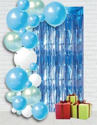 Netagon Metallic Tinsel Curtain 2M x 1M Blue - thumbnail 6