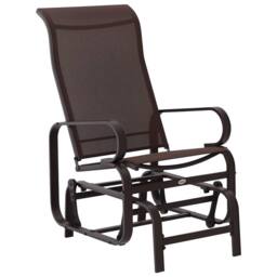 OUTSUNNY Outdoor Gliding Rocking Chair w/ Metal Frame for Patio, Backyard in Brown - thumbnail 2