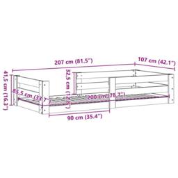 Berkfield Home Decorative Bed Frame without Mattress Wax Brown 100x200 cm Solid - thumbnail 9