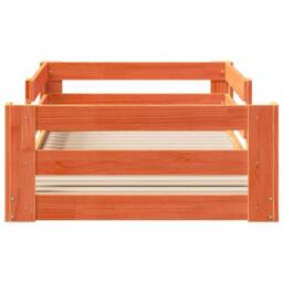 Berkfield Home Decorative Bed Frame without Mattress Wax Brown 100x200 cm Solid - thumbnail 4