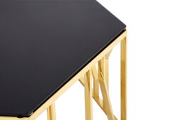 Orsina Modern Hexagonal Coffee Table Sturdy Metal Decorative Table For Livingroom, Hexagonal Display Table in Black - thumbnail 3