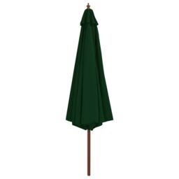 Berkfield Home Outdoor Parasol with Wooden Pole 350 cm Green - thumbnail 2