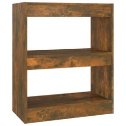 Berkfield Home Classic Book Cabinet/Room Divider Smoked Oak 60x30x72 cm in Brown - Size: 60 x 30 x 72 cm - thumbnail 3