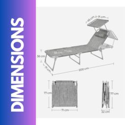 FURNOS Sun Lounger For Garden Folding Deck Chair Greige in Light Grey - thumbnail 6