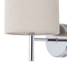 First Choice Lighting Brea - Chrome Wall Light with Natural Linen Shade in Silver - thumbnail 2