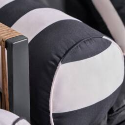 OHS Stripe Garden Bolster Cushion Outdoor Filled Pillow Back Neck Support in Black - thumbnail 3