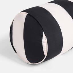 OHS Stripe Garden Bolster Cushion Outdoor Filled Pillow Back Neck Support in Black - thumbnail 6