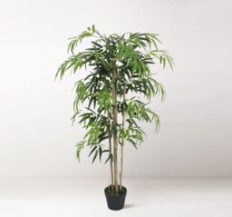 Tradala Trees Lush Artificial Tree Large Bamboo with Real Wood Trunk in Dark Green - Size: 3ft - thumbnail 2