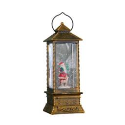 Samuel Alexander 29cm Light up Christmas Water Spinner with Rotating Santa & LEDs in Bronze
