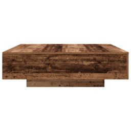 Berkfield Home Coffee Table with LED Lights Old Wood 100x100x31 cm in Brown - Size: 100 x 100 x 31 cm - thumbnail 7