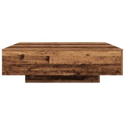 Berkfield Home Coffee Table with LED Lights Old Wood 100x100x31 cm in Brown - Size: 100 x 100 x 31 cm - thumbnail 6