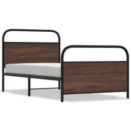 Berkfield Home Elegant Bed Frame Without Mattress 100x190 cm Brown Oak Engineere - thumbnail 3
