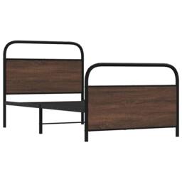 Berkfield Home Elegant Bed Frame Without Mattress 100x190 cm Brown Oak Engineere - thumbnail 1