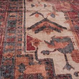 Kukoon Scarlet Distressed Soft Machine Washable Long Hallway Runner Rug in Burgundy - Size: 60 cm x 240 cm - thumbnail 5